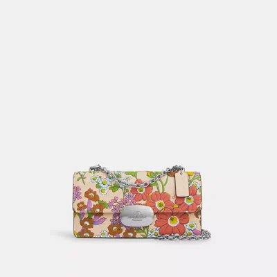 Shop Coach Outlet Eliza Flap Crossbody Bag With Floral Print In Multi