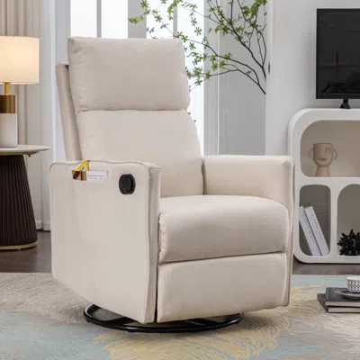 Shop Simplie Fun 038-cotton Linen Fabric Swivel Rocking Chair