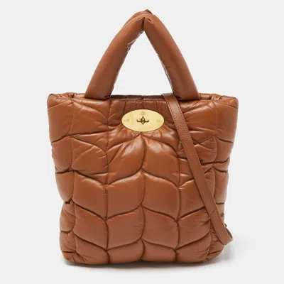 Shop Mulberry Padded Leather Softie Tote In Brown