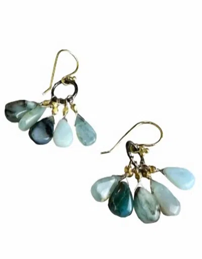 Shop Robindira Unsworth Peruvian Opal Drops Earrings In Blue