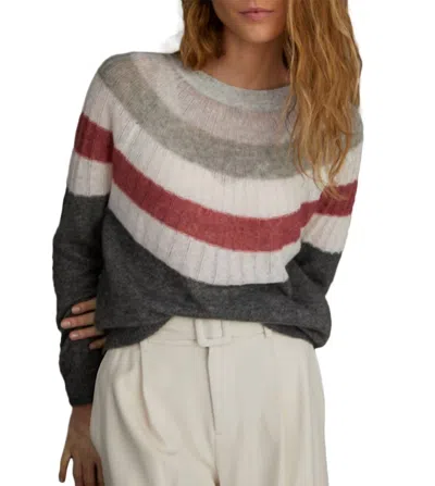 Shop Autumn Cashmere Multi Yoke Sweater In Charcoal In Pink