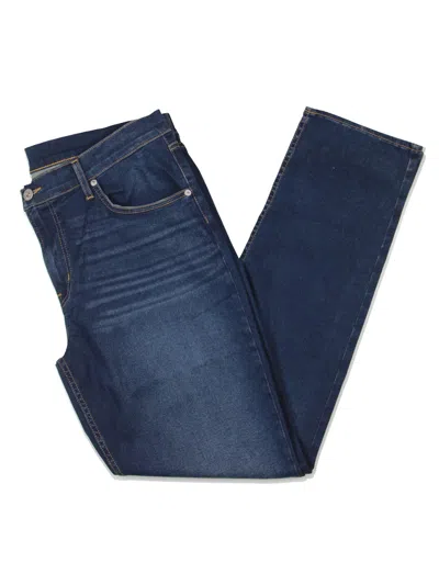 Shop Hudson Blake Mens Mid-rise Dark Wash Straight Leg Jeans In Blue
