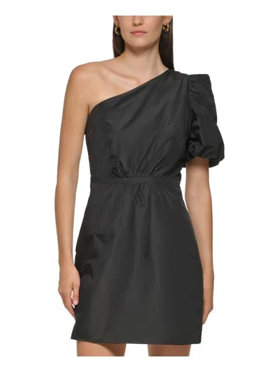 Shop Karl Lagerfeld Womens Cocktail Short Mini Dress In Black