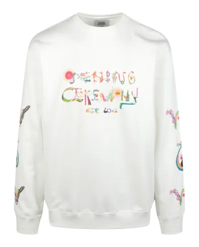 Shop Opening Ceremony Name Painting Sweatshirt In White