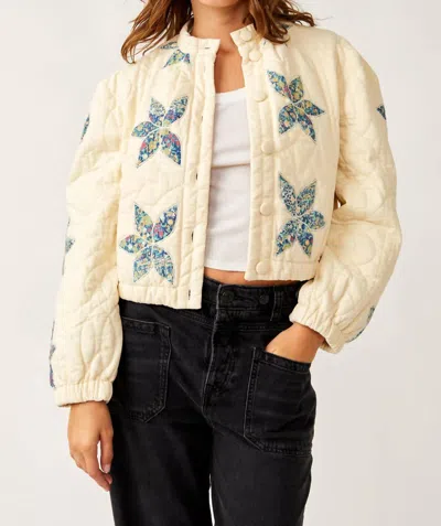 Shop Free People Quinn Quilted Jacket In Teal Combo In Multi