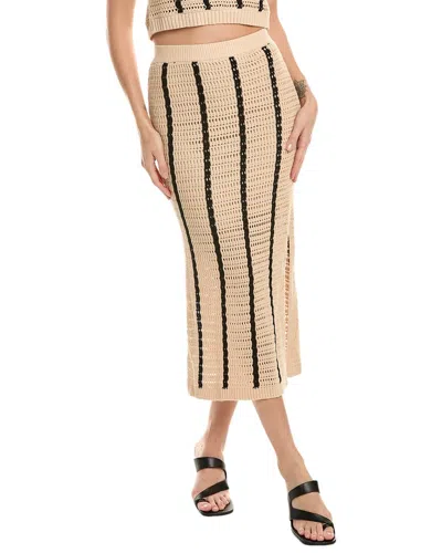 Shop Daisy Lane Striped Midi Skirt In Brown