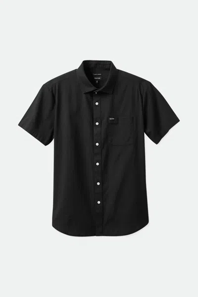 Shop Brixton Men's Charter Oxford Short Sleeve Top In Black