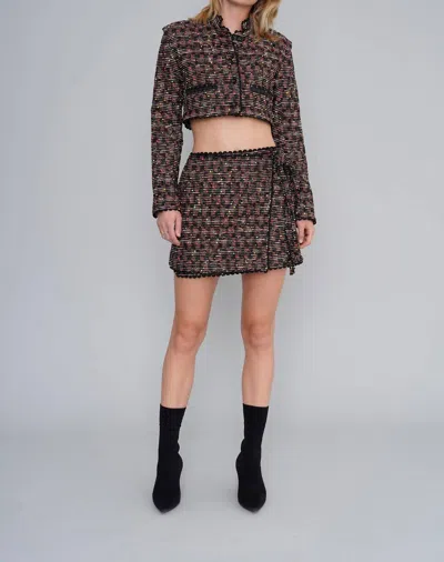 Shop Le Superbe Wrap Skirt In Neon Tweed In Multi