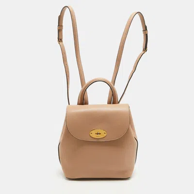 Shop Mulberry Beige Leather Mini Bayswater Backpack