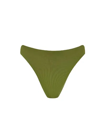 Shop Aexae Women's Mid Rise Bikini Bottom In Army Green