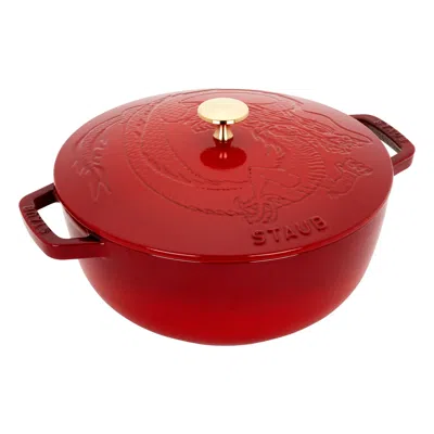 Shop Staub Cast Iron 3.75-qt Essential French Oven With Dragon Lid - Cherry