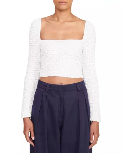 Staud White Eleanora Blouse In White