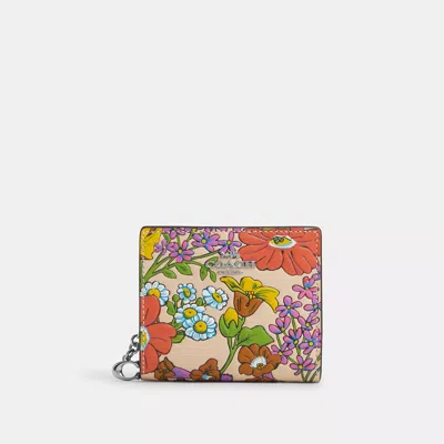 Shop Coach Outlet Snap Wallet With Floral Print In Multi