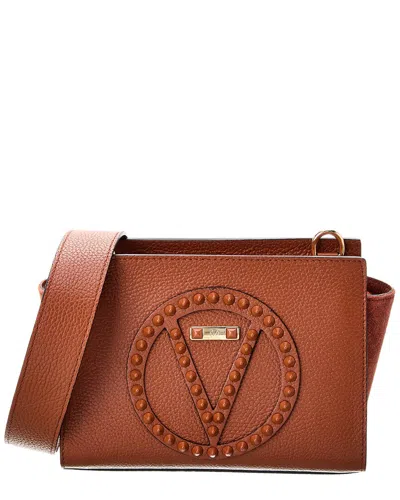 Shop Valentino By Mario Valentino Kiki Rock Leather Shoulder Bag In Brown