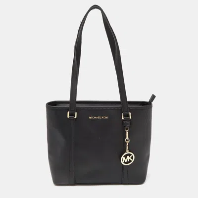 Shop Michael Michael Kors Coated Canvas Sady Tote In Black