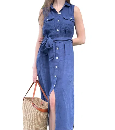 Shop Bella Dahl Sleeveles Utility Dress In Navy In Blue