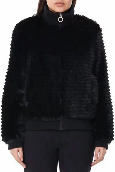 Shop Elevenparis Faux Fur Jacket In Black