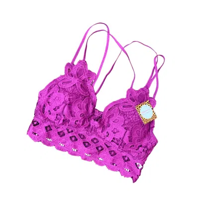 Shop Anemone Women's Lace Bralette In Violet Plum In Multi