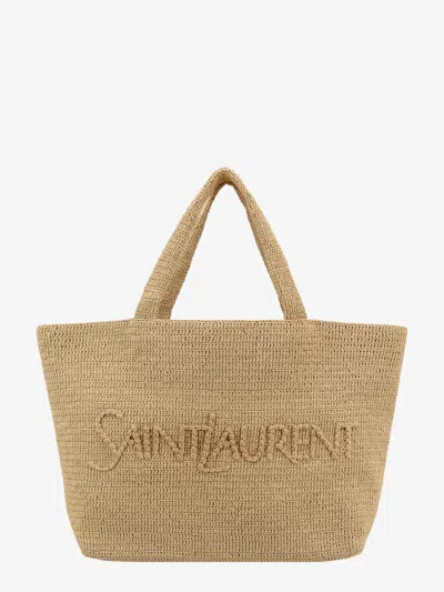 Shop Saint Laurent Shoulder Bag In Beige