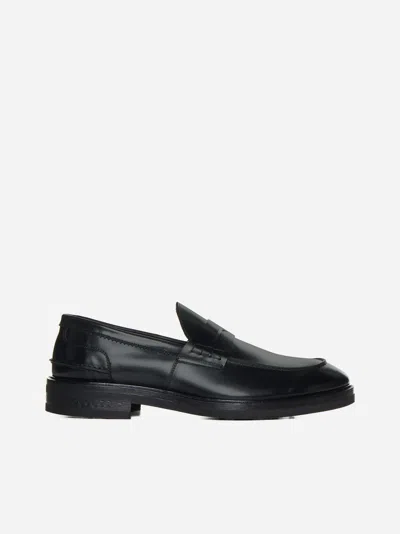Shop D4.0 Leather Penny Loafers In Black