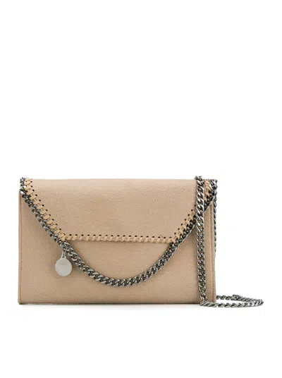 Shop Stella Mccartney Falabella Shoulder Wallet Bag In Ivory