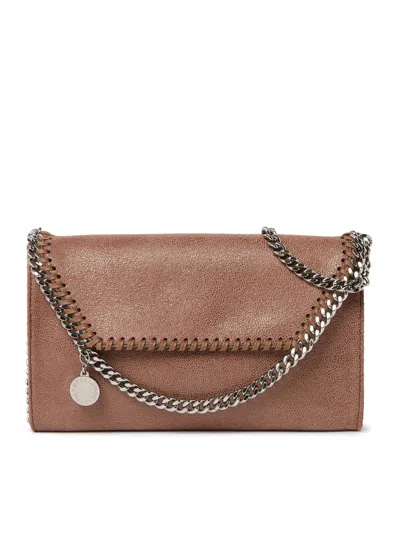 Shop Stella Mccartney Falabella Shoulder Wallet Bag In Brown