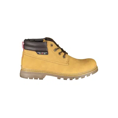 Shop Carrera Chic Yellow Lace-up Boots With Contrast Details