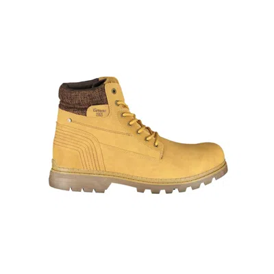 Shop Carrera Sleek Yellow Lace-up Boots With Contrast Detail