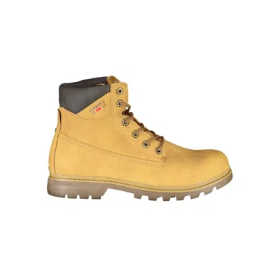 Shop Carrera Vibrant Yellow Lace-up Boots With Logo Detail