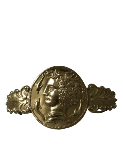 Shop Dolce & Gabbana Gold Tone Brass Oversized Round Coin Monete Belt