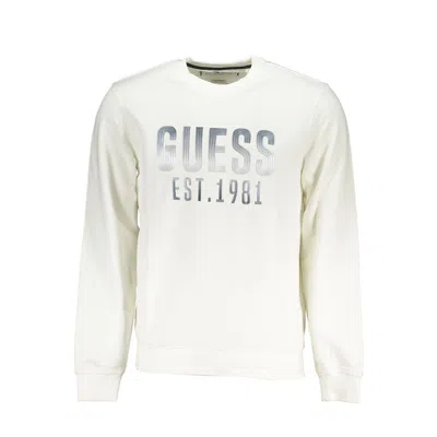 Shop Guess Jeans Slim Fit Crew Neck Logo Sweatshirt In White