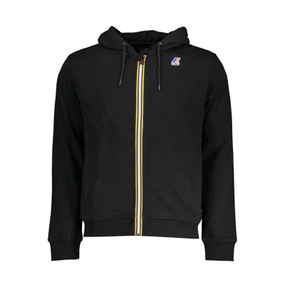 Shop K-way Sleek Hooded Cotton-blend Sweatshirt In Black