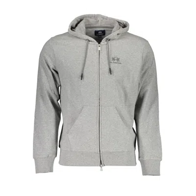 Shop La Martina Elegant Gray Hooded Sweatshirt For Men