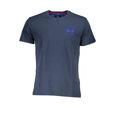 Shop La Martina Elegant Short Sleeve Crew Neck T-shirt In Blue