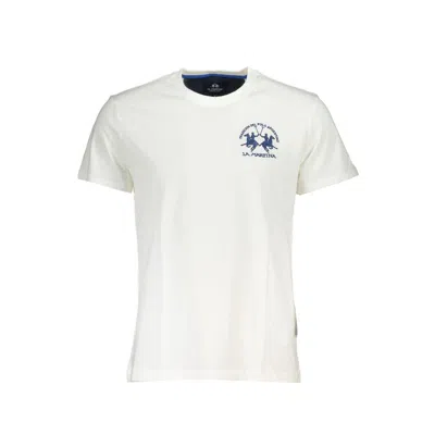 Shop La Martina Elegant Short Sleeve Crew Neck T-shirt In White