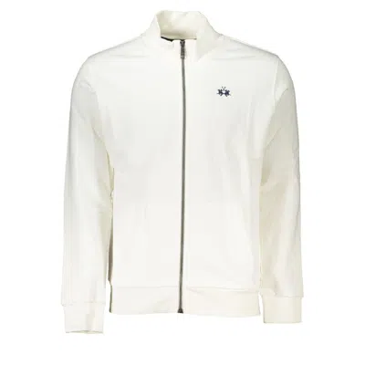 Shop La Martina Elegant White Fleece Sweatshirt