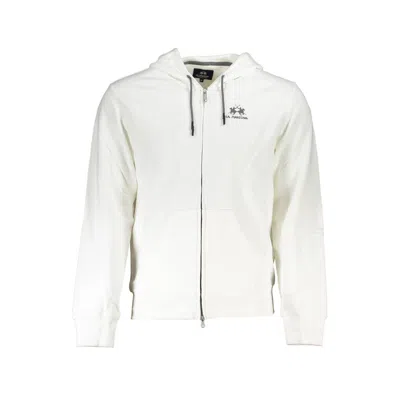 Shop La Martina Elegant White Hooded Sweatshirt For Men