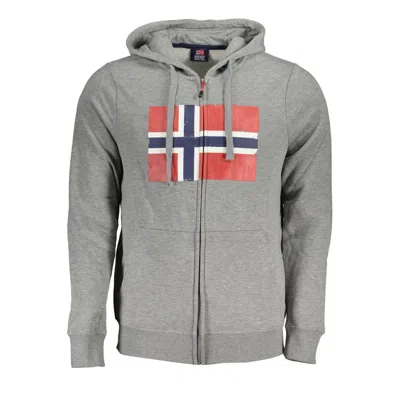 Shop Norway 1963 Sleek Gray Hooded Fleece Sweatshirt