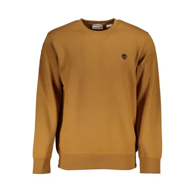 Shop Timberland Sleek Fleece  Crew Neck Sweatshirt In Brown