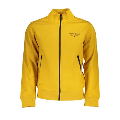 Shop U.s. Grand Polo Elegant Contrast Detail Fleece Sweatshirt In Yellow