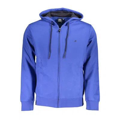 Shop U.s. Grand Polo Elegant Hooded Zip Sweatshirt In Blue