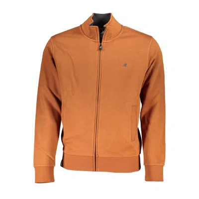 Shop U.s. Grand Polo Elegant Long Sleeve Zip Sweatshirt In Brown