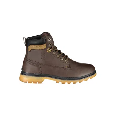 Shop U.s. Polo Assn Equestrian Charm High Boots With Contrasting Details In Brown