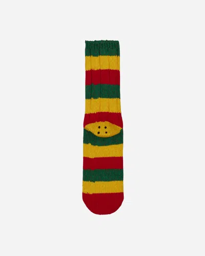 Shop Kapital 56 Yarns Rasta Rainbowy Happy Heel Socks Red / Yellow / Green In Multicolor