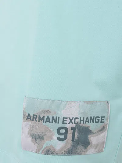 Shop Armani Exchange Elegant White Wool Hooded Men's Cardigan In Light Blue