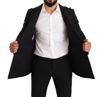 Shop Dolce & Gabbana Elegant Black Two-piece Wool Men's Suit