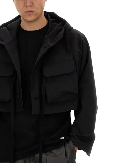 Shop Aïe Cropped Jacket In Black
