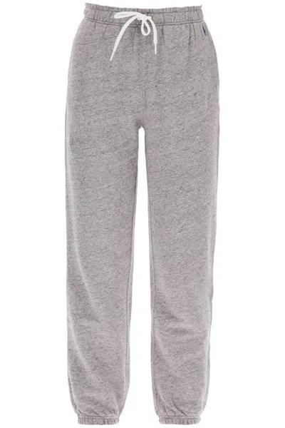 Shop Polo Ralph Lauren "sporty Pants With Embroidered Logo In Grigio