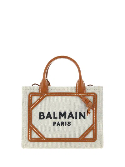 Shop Balmain Handbags In Gem Naturel/marron