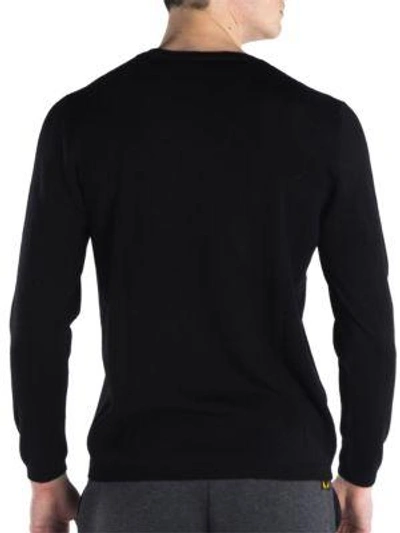 Shop Fendi Monster Eyes Wool Sweater In Black